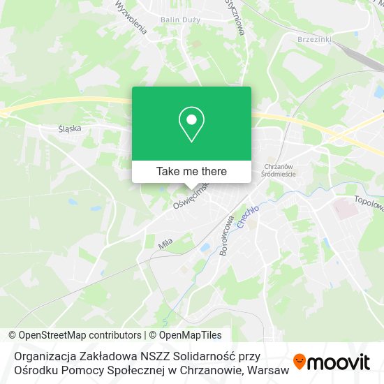 Organizacja Zakładowa NSZZ Solidarność przy Ośrodku Pomocy Społecznej w Chrzanowie map