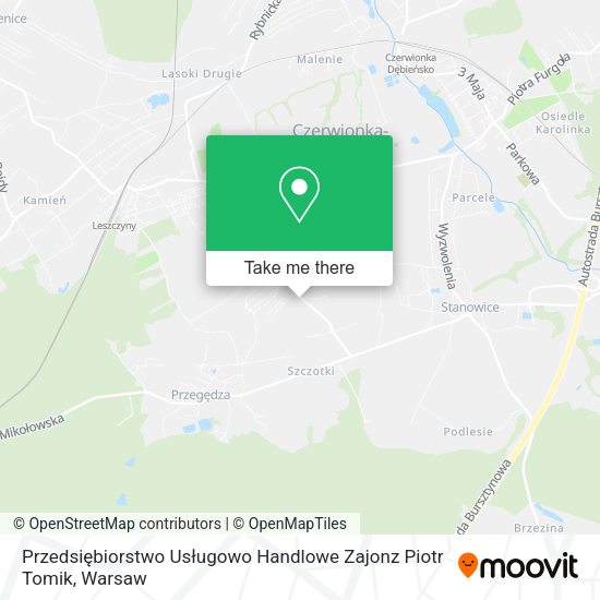 Przedsiębiorstwo Usługowo Handlowe Zajonz Piotr Tomik map