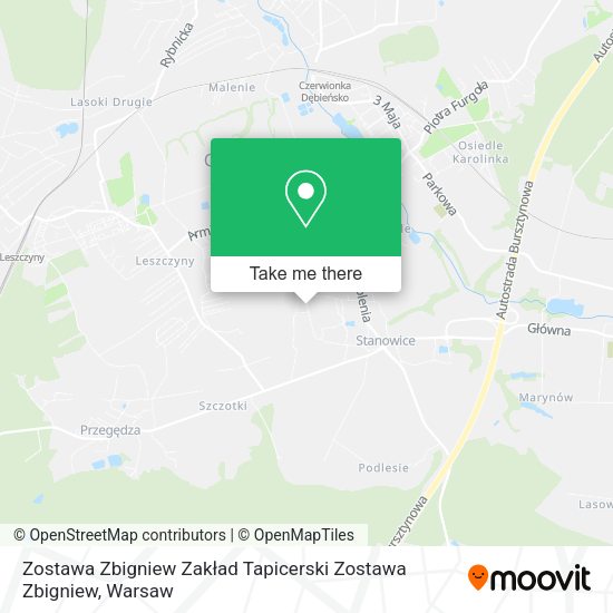 Zostawa Zbigniew Zakład Tapicerski Zostawa Zbigniew map