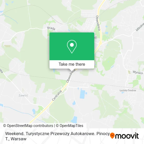 Карта Weekend. Turystyczne Przewozy Autokarowe. Pinocy T.