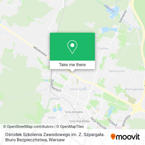 Ośrodek Szkolenia Zawodowego im. Z. Szpargała. Biuro Bezpieczństwa map