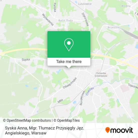 Syska Anna, Mgr. Tłumacz Przysięgły Jęz. Angielskiego map