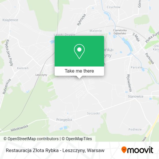 Restauracja Złota Rybka - Leszczyny map