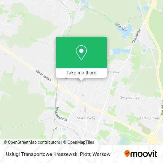 Карта Uslugi Transportowe Kraszewski Piotr