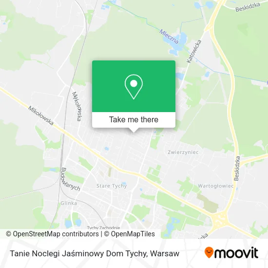 Карта Tanie Noclegi Jaśminowy Dom Tychy