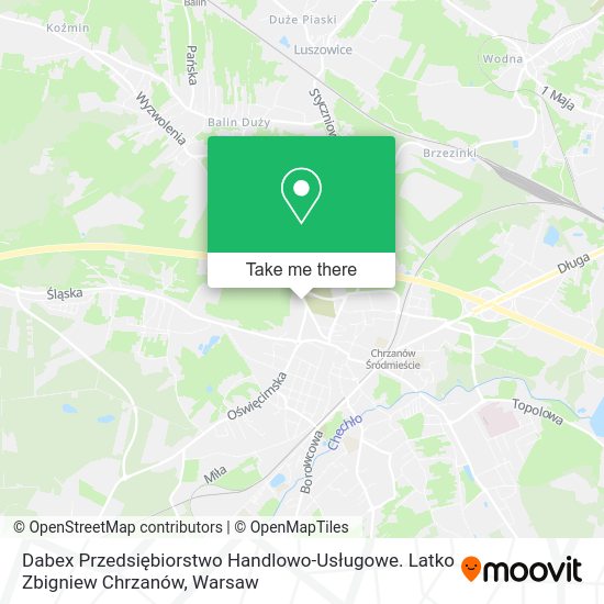 Dabex Przedsiębiorstwo Handlowo-Usługowe. Latko Zbigniew Chrzanów map