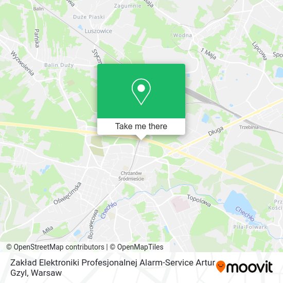 Карта Zakład Elektroniki Profesjonalnej Alarm-Service Artur Gzyl