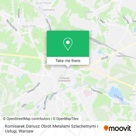 Komisarek Dariusz Obrót Metalami Szlachetnymi i Usługi map