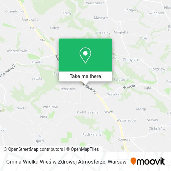 Gmina Wielka Wieś w Zdrowej Atmosferze map