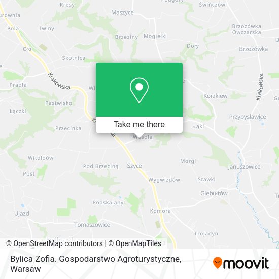 Bylica Zofia. Gospodarstwo Agroturystyczne map