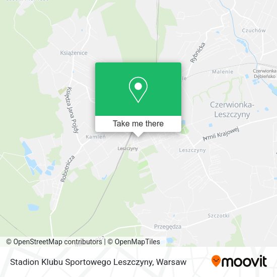 Карта Stadion Klubu Sportowego Leszczyny