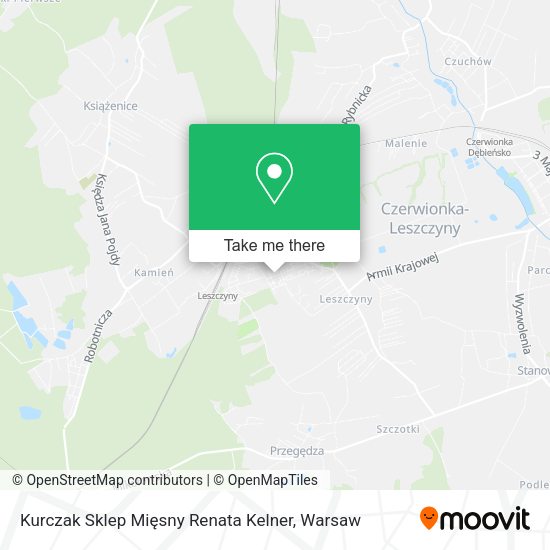 Карта Kurczak Sklep Mięsny Renata Kelner