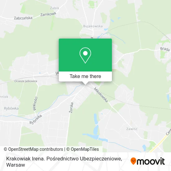 Карта Krakowiak Irena. Pośrednictwo Ubezpieczeniowe