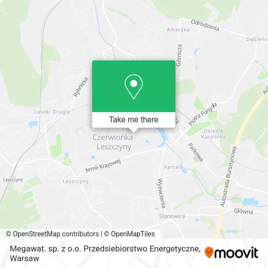 Карта Megawat. sp. z o.o. Przedsiebiorstwo Energetyczne