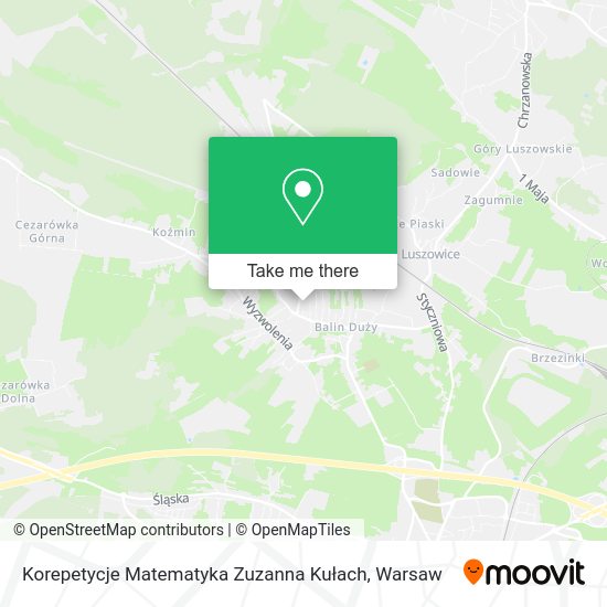 Korepetycje Matematyka Zuzanna Kułach map