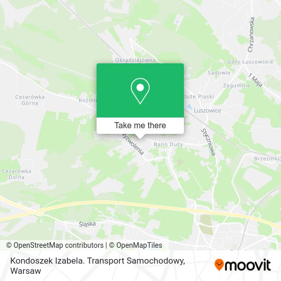 Карта Kondoszek Izabela. Transport Samochodowy