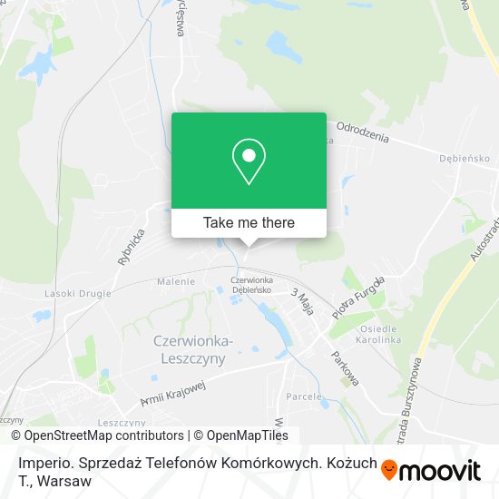 Imperio. Sprzedaż Telefonów Komórkowych. Kożuch T. map