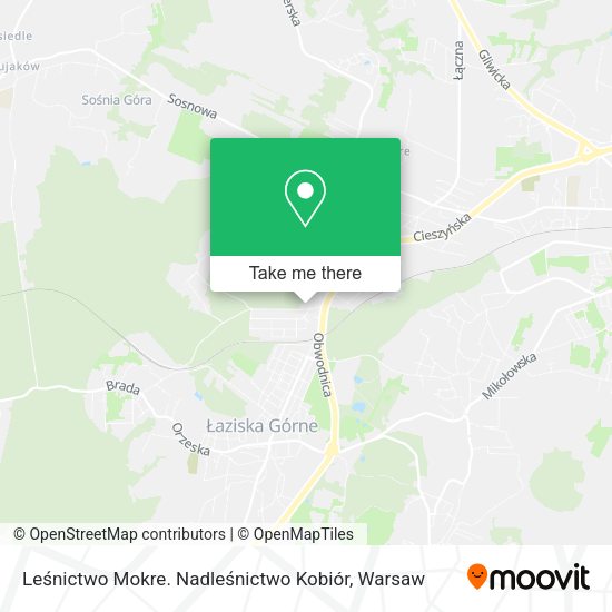 Leśnictwo Mokre. Nadleśnictwo Kobiór map