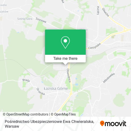 Pośrednictwo Ubezpieczeniowe Ewa Chwieralska map