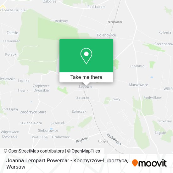 Joanna Lempart Powercar - Kocmyrzów-Luborzyca map