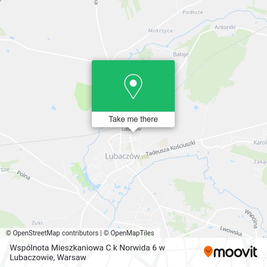 Wspólnota Mieszkaniowa C k Norwida 6 w Lubaczowie map