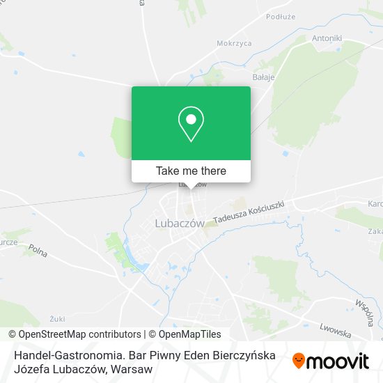 Handel-Gastronomia. Bar Piwny Eden Bierczyńska Józefa Lubaczów map