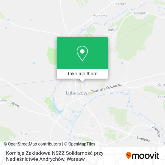 Komisja Zakładowa NSZZ Solidarność przy Nadleśnictwie Andrychów map