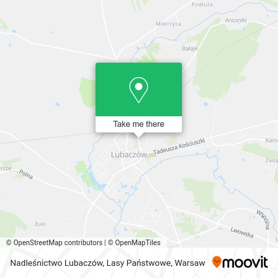 Карта Nadleśnictwo Lubaczów, Lasy Państwowe