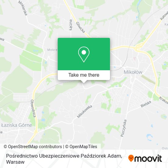 Pośrednictwo Ubezpieczeniowe Paździorek Adam map