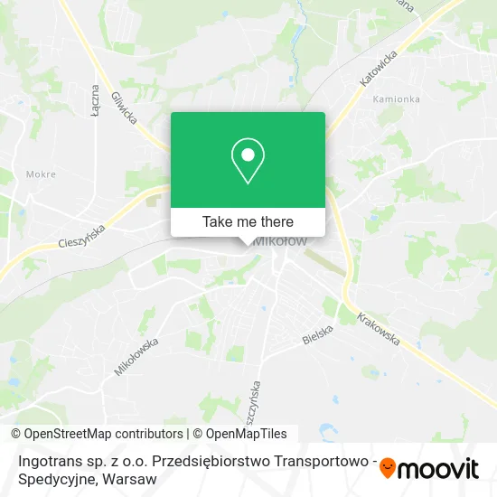Карта Ingotrans sp. z o.o. Przedsiębiorstwo Transportowo - Spedycyjne
