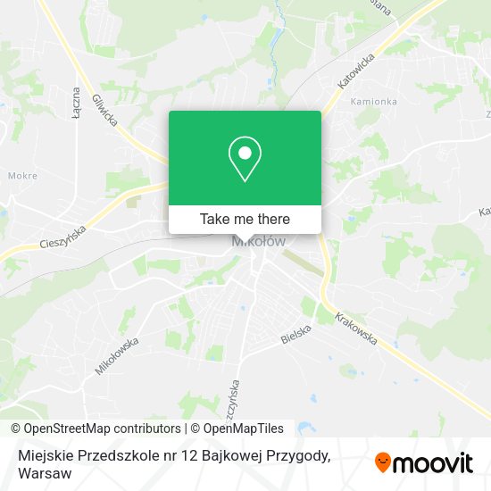 Карта Miejskie Przedszkole nr 12 Bajkowej Przygody