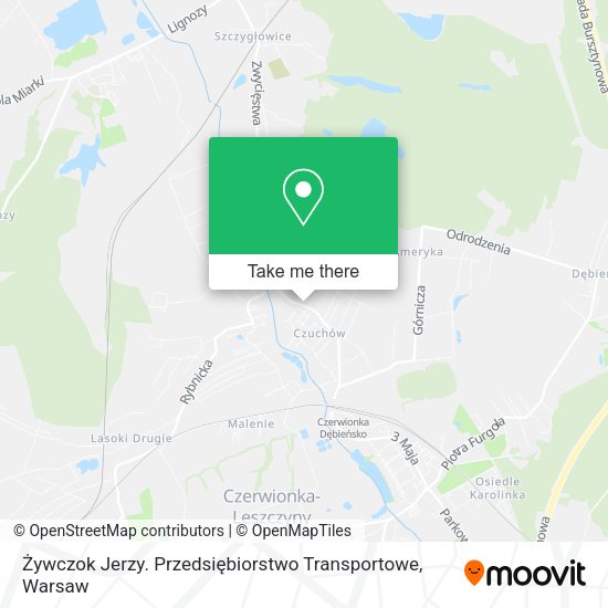 Żywczok Jerzy. Przedsiębiorstwo Transportowe map