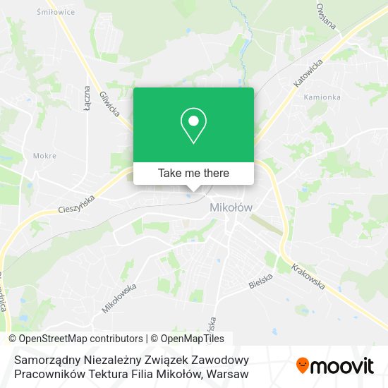 Samorządny Niezależny Związek Zawodowy Pracowników Tektura Filia Mikołów map