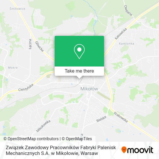 Związek Zawodowy Pracowników Fabryki Palenisk Mechanicznych S.A. w Mikołowie map