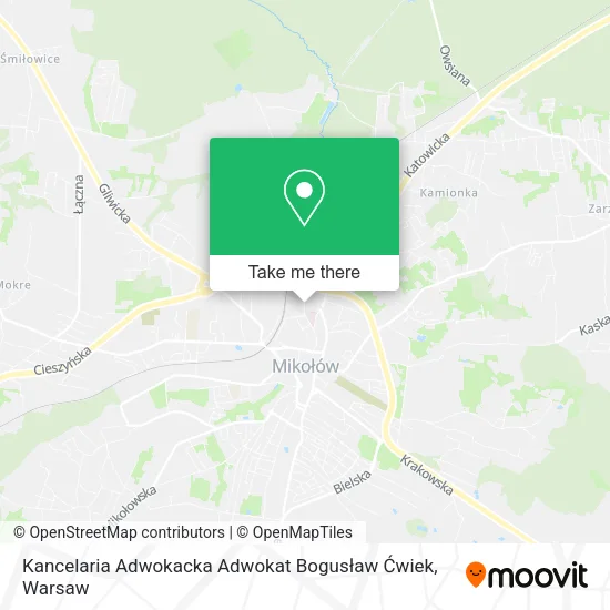 Карта Kancelaria Adwokacka Adwokat Bogusław Ćwiek