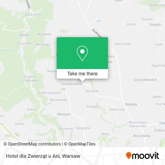 Hotel dla Zwierząt u Ani map