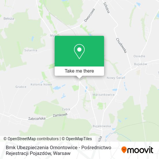 Bmk Ubezpieczenia Ornontowice - Pośrednictwo Rejestracji Pojazdów map