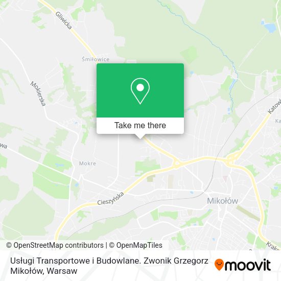 Usługi Transportowe i Budowlane. Zwonik Grzegorz Mikołów map