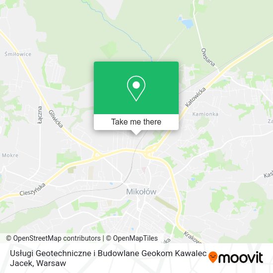 Usługi Geotechniczne i Budowlane Geokom Kawalec Jacek map