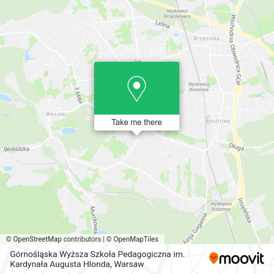 Górnośląska Wyższa Szkoła Pedagogiczna im. Kardynała Augusta Hlonda map