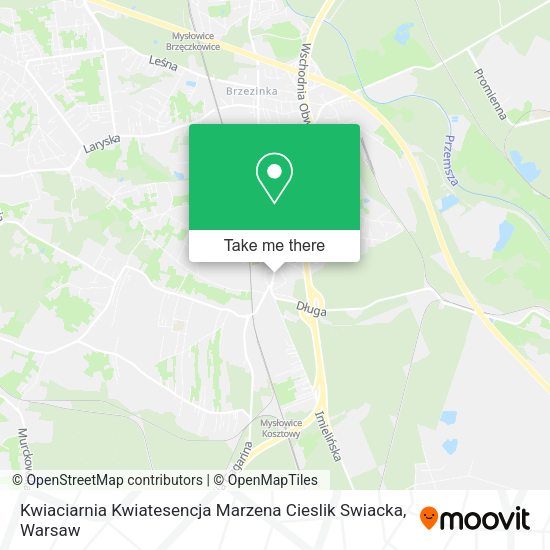 Kwiaciarnia Kwiatesencja Marzena Cieslik Swiacka map