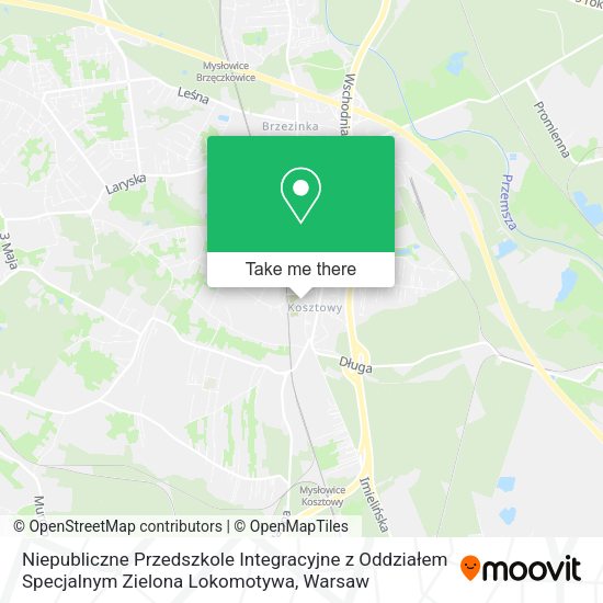 Niepubliczne Przedszkole Integracyjne z Oddziałem Specjalnym Zielona Lokomotywa map