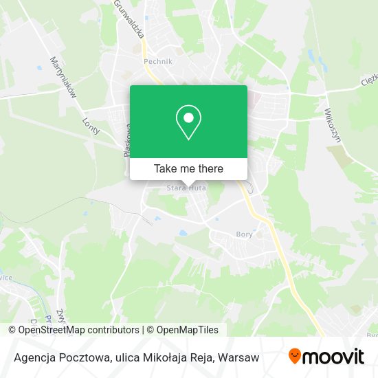 Agencja Pocztowa, ulica Mikołaja Reja map