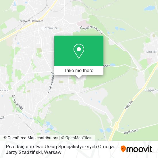 Przedsiębiorstwo Usług Specjalistycznych Omega Jerzy Szadziński map