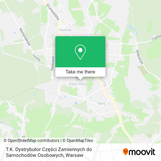 Карта T.K. Dystrybutor Części Zamiennych do Samochodów Osobowych