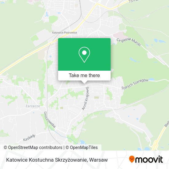 Карта Katowice Kostuchna Skrzyżowanie