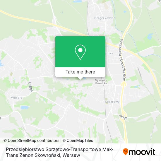 Карта Przedsiębiorstwo Sprzętowo-Transportowe Mak-Trans Zenon Skowroński