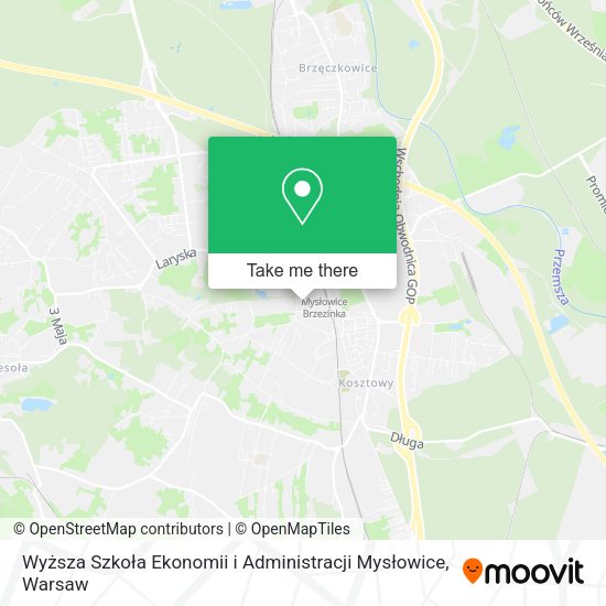 Wyższa Szkoła Ekonomii i Administracji Mysłowice map