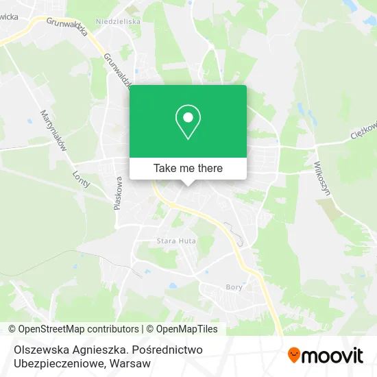 Карта Olszewska Agnieszka. Pośrednictwo Ubezpieczeniowe