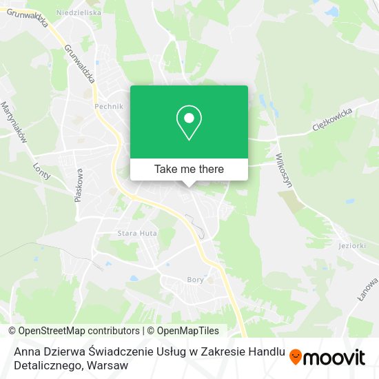 Anna Dzierwa Świadczenie Usług w Zakresie Handlu Detalicznego map